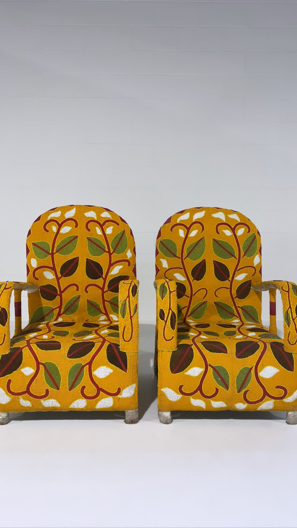 Vintage African Beaded Yoruba Chair - Multicolor