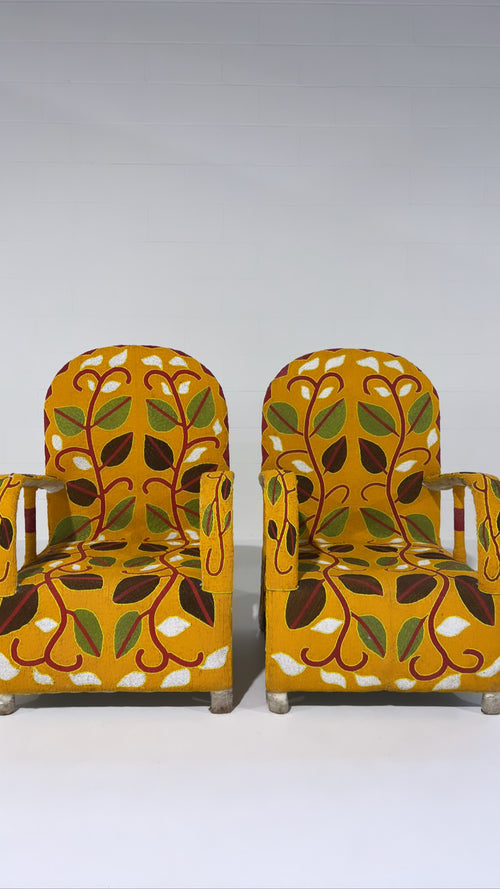 Vintage African Beaded Yoruba Chair - Multicolor