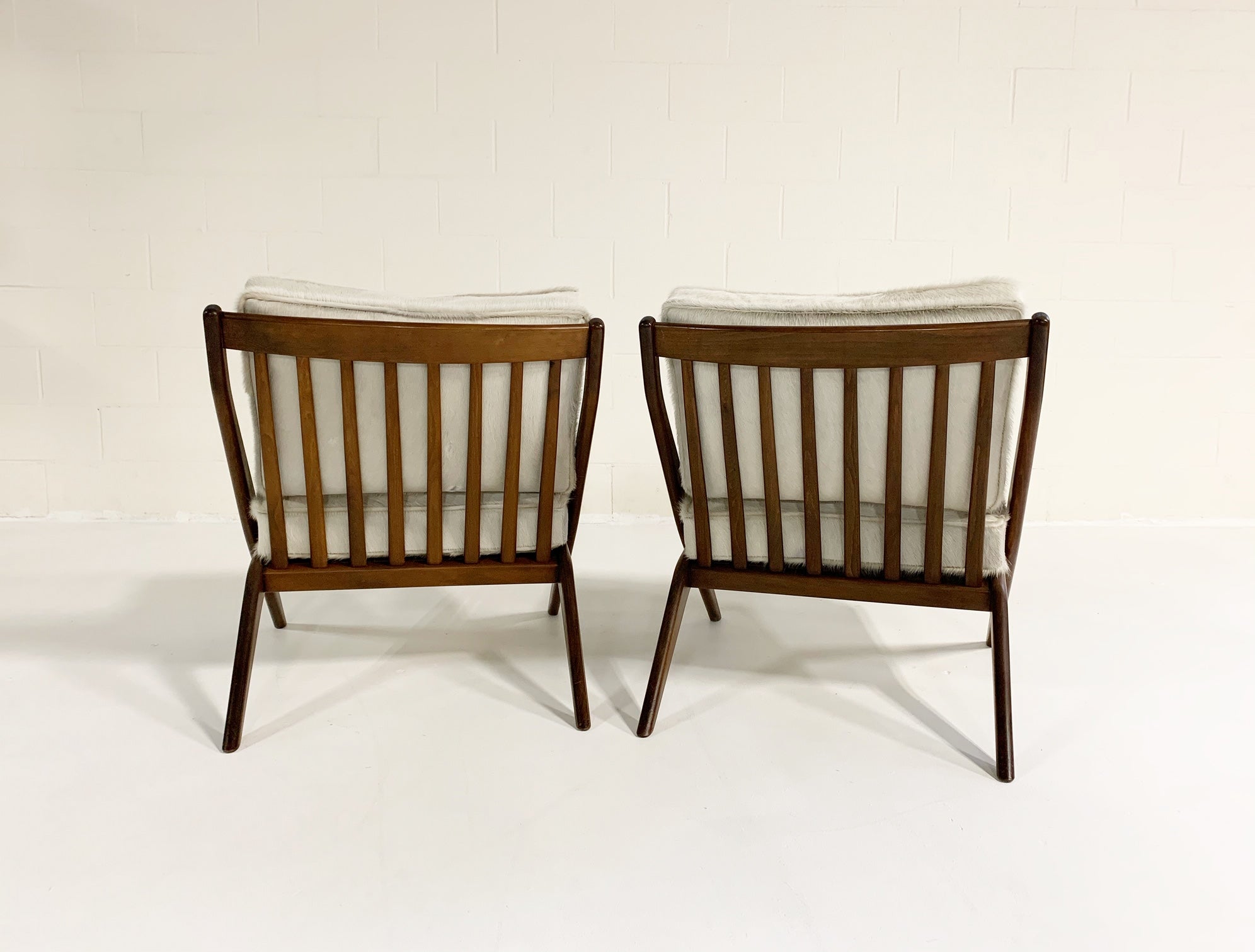 Scissor Chairs with Brazilian Cowhide Cushions, pair - FORSYTH