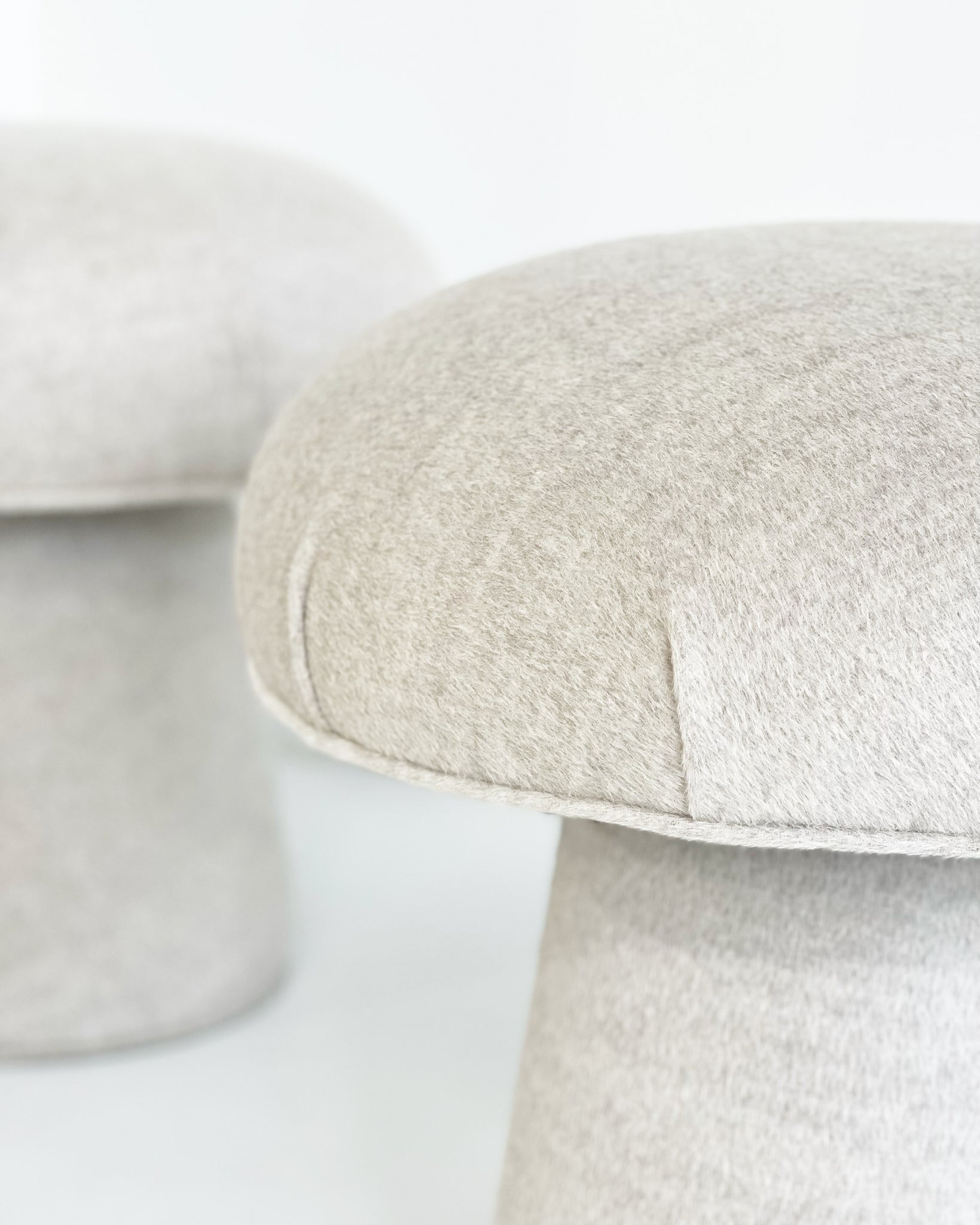 The Forsyth Mushroom Pouf in Loro Piana Alpaca Wool