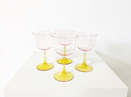 Cosimo Wine Glasses, Pink-Yellow, set of 4