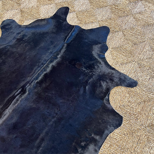 Brazilian Cowhide Rug, Black, No. 4