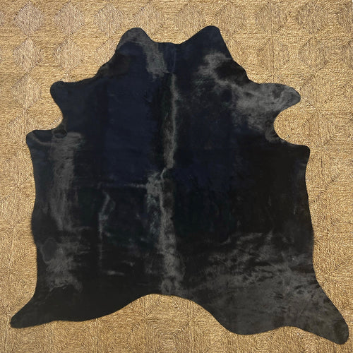 Brazilian Cowhide Rug, Black, No. 3