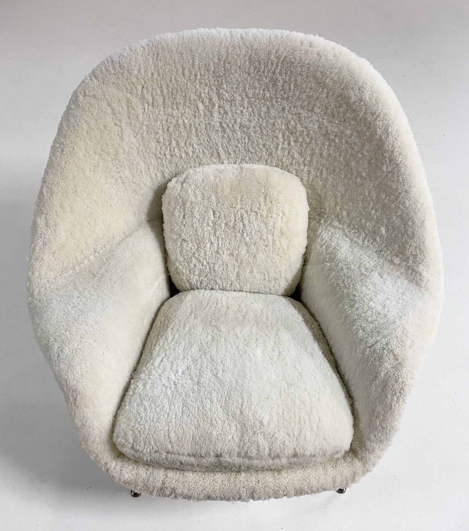 Bespoke Womb Chair and Ottoman in Australian Shearling