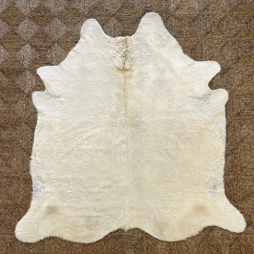Brazilian Cowhide Rug, Ivory, No. 6