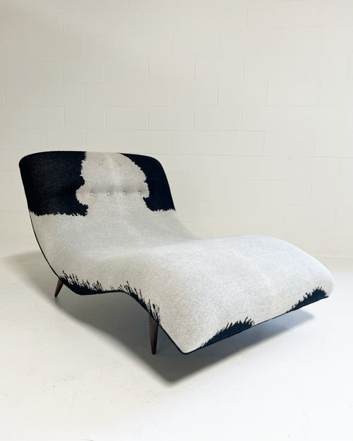 Wave Chaise Lounge in Cashmere and Leather