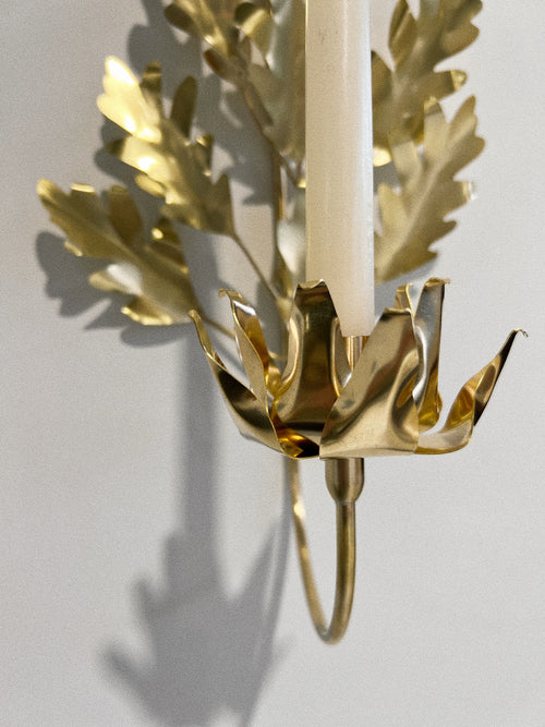 Oak Leaf Single Candle Sconce