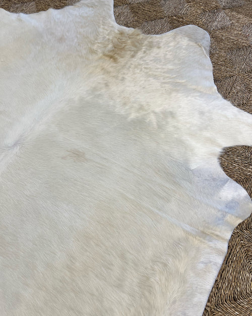 Brazilian Cowhide Rug, Ivory, No. 9
