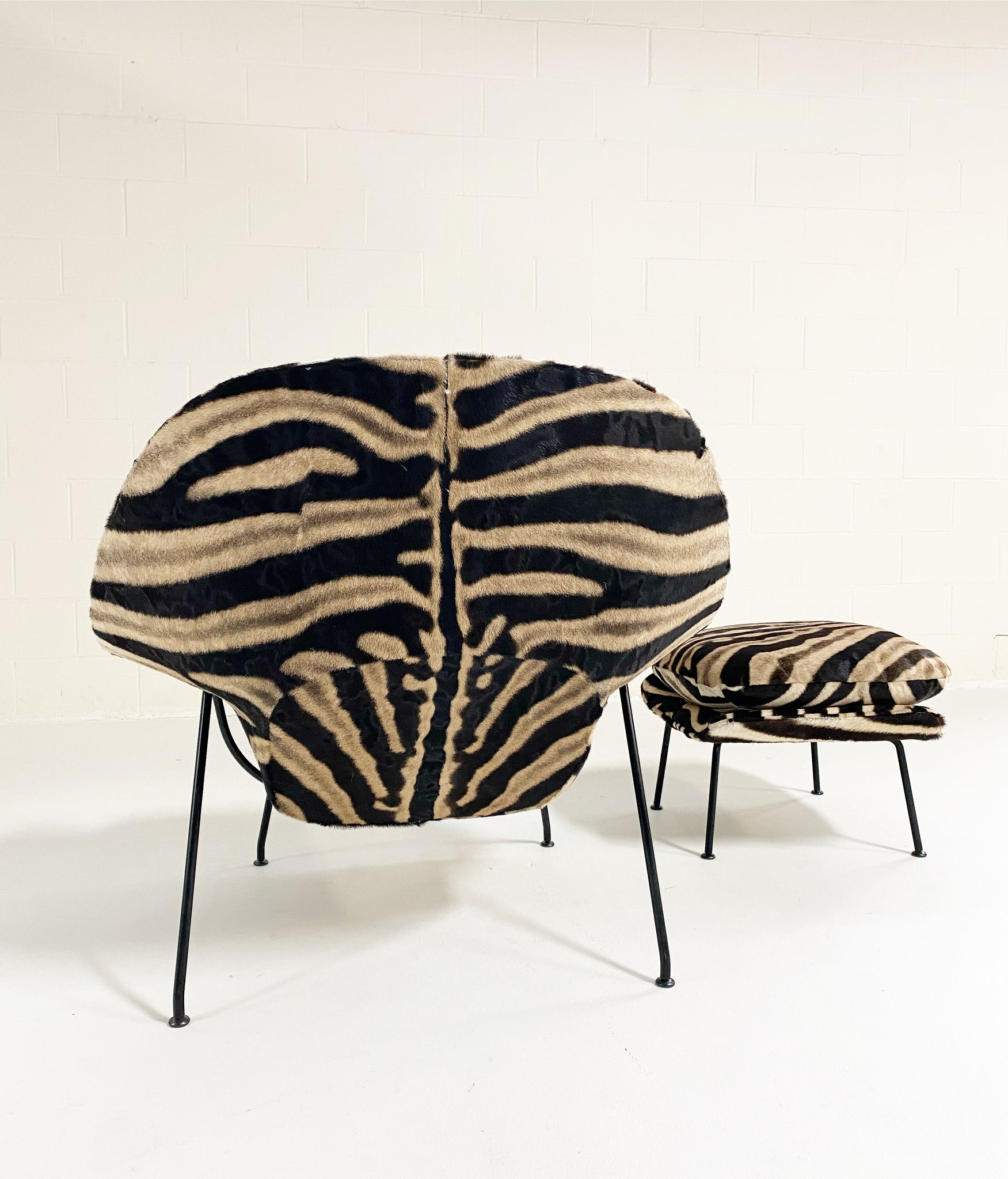 Bespoke Womb Chair and Ottoman in Zebra Hide