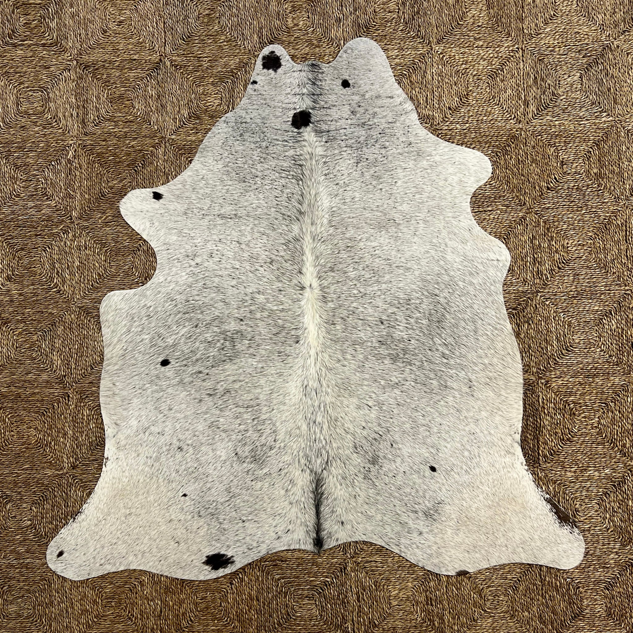 Brazilian Cowhide Rug, Black and White Speckled, No. 2
