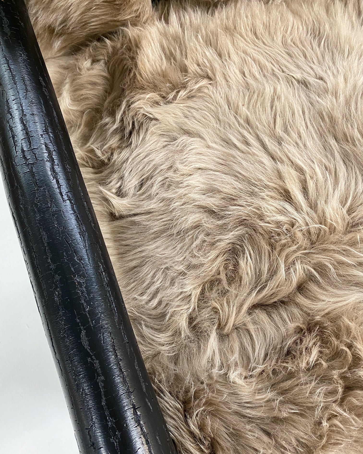 Black Butte Chair and Ottoman with Sheepskin Cushions