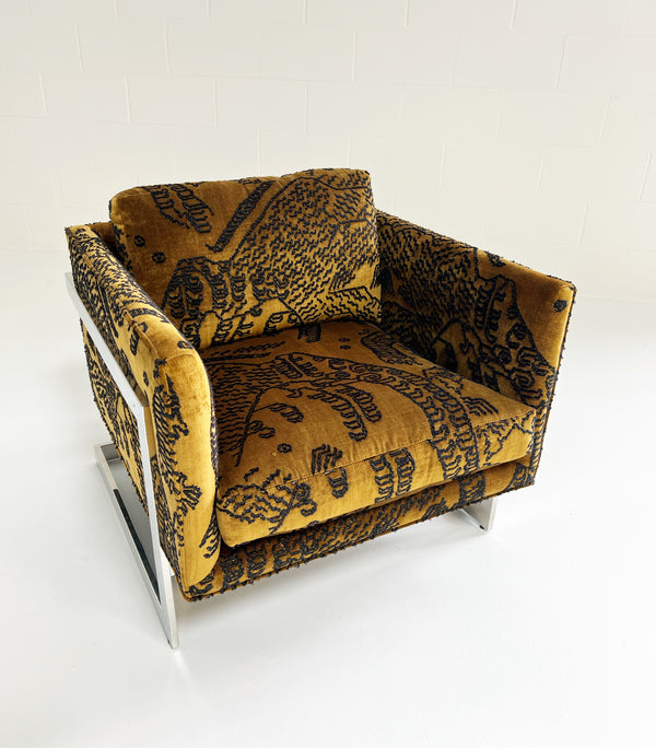 Lounge Chairs in Dedar Tiger Mountain, Pair