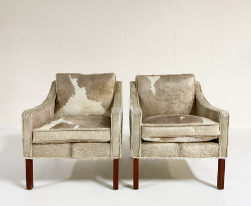 Model 2207 Lounge Chairs in Brazilian Cowhide, pair