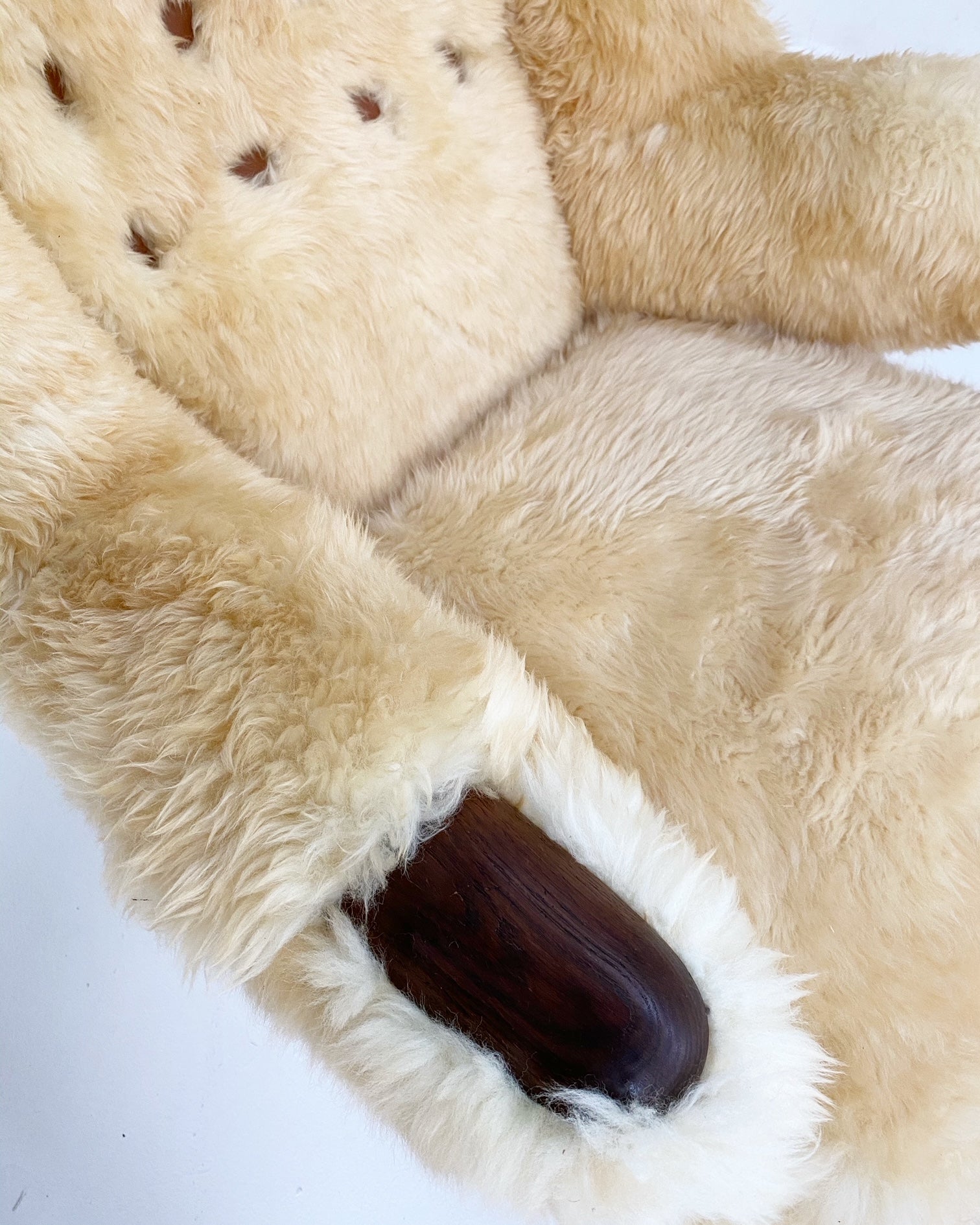 Papa Bear Chair with Ottoman in Sheepskin