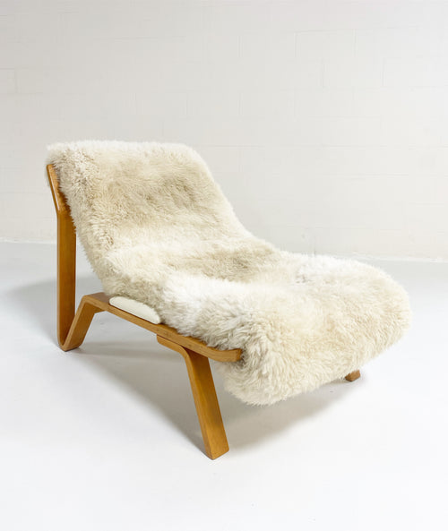 Suspension Chair in California Sheepskin and Leather