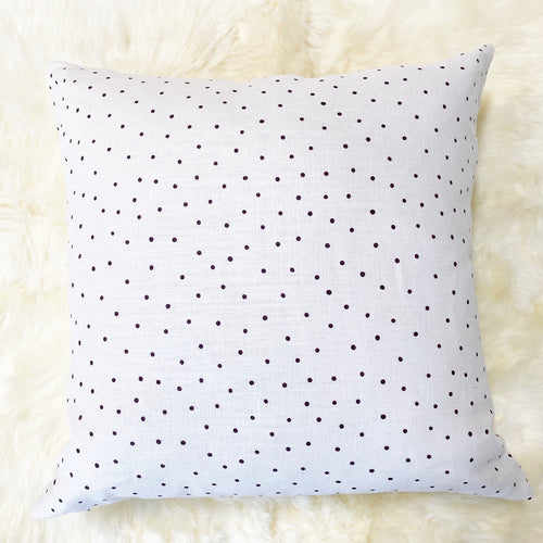 Rose Uniacke Burgundy Dots Linen Pillow, 21"