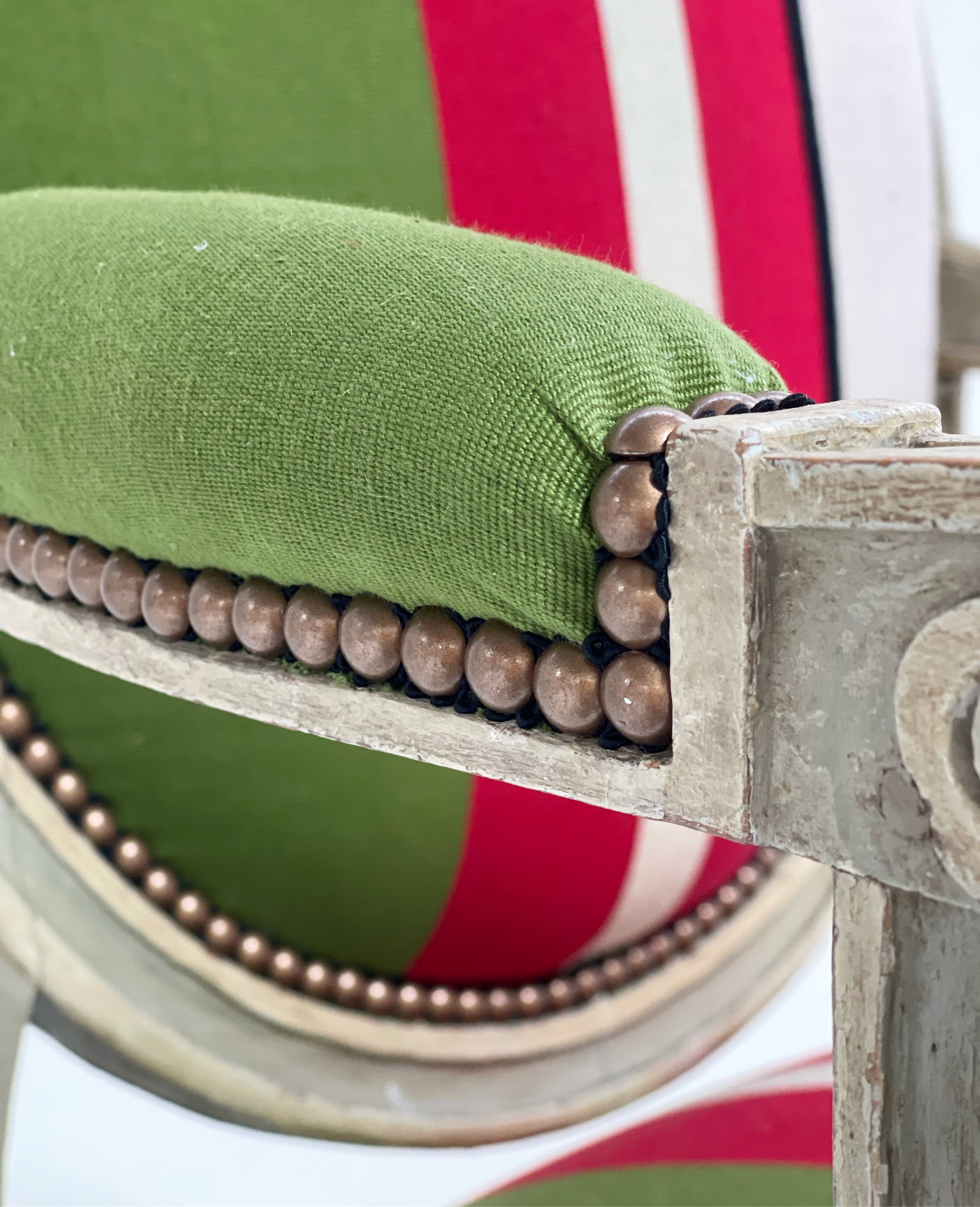 18th Century Louis XVI Fauteuils in Colville Cristobal Cotton