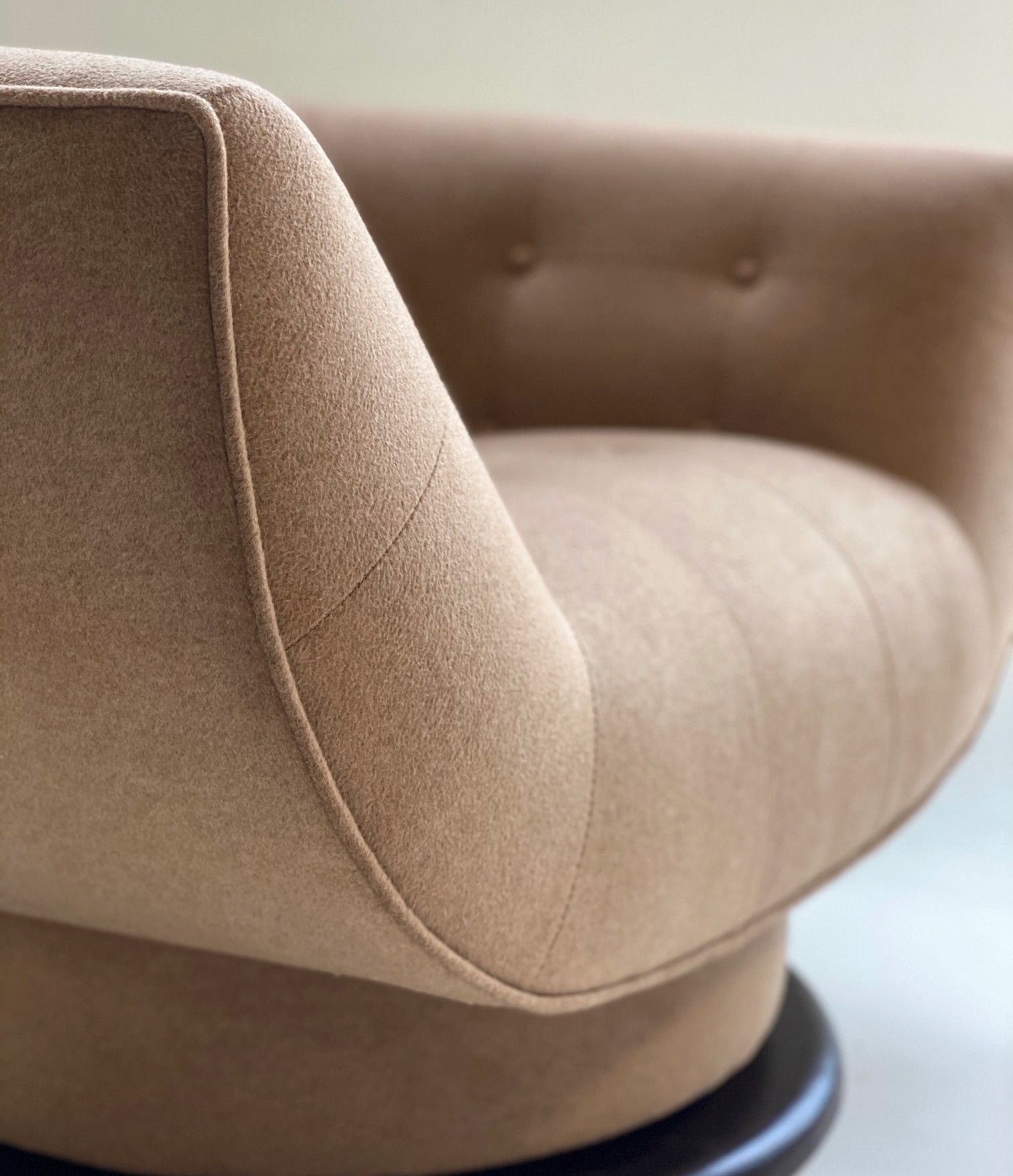 Swivel Lounge Chairs in Loro Piana Cashmere, pair - FORSYTH