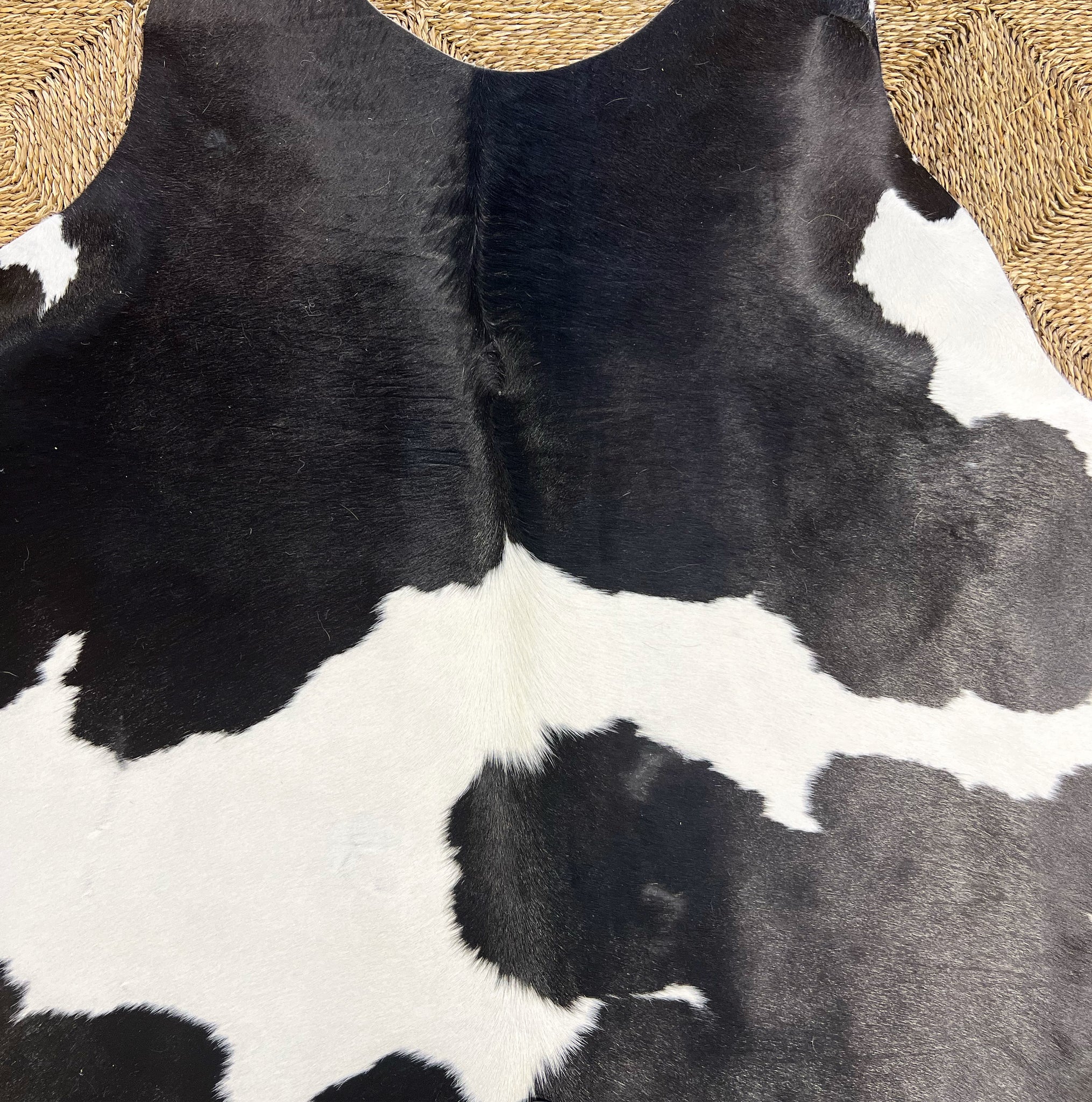 Brazilian Cowhide Rug, Black and White, No. 1