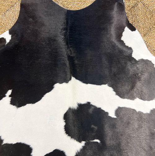 Brazilian Cowhide Rug, Black and White, No. 1