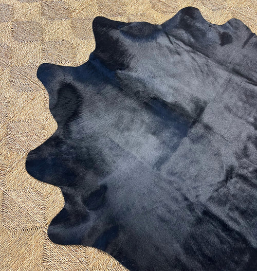 Brazilian Cowhide Rug, Black, No. 1