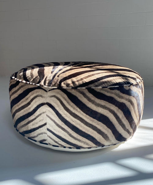 The Forsyth Cloud Ottoman in Zebra Hide