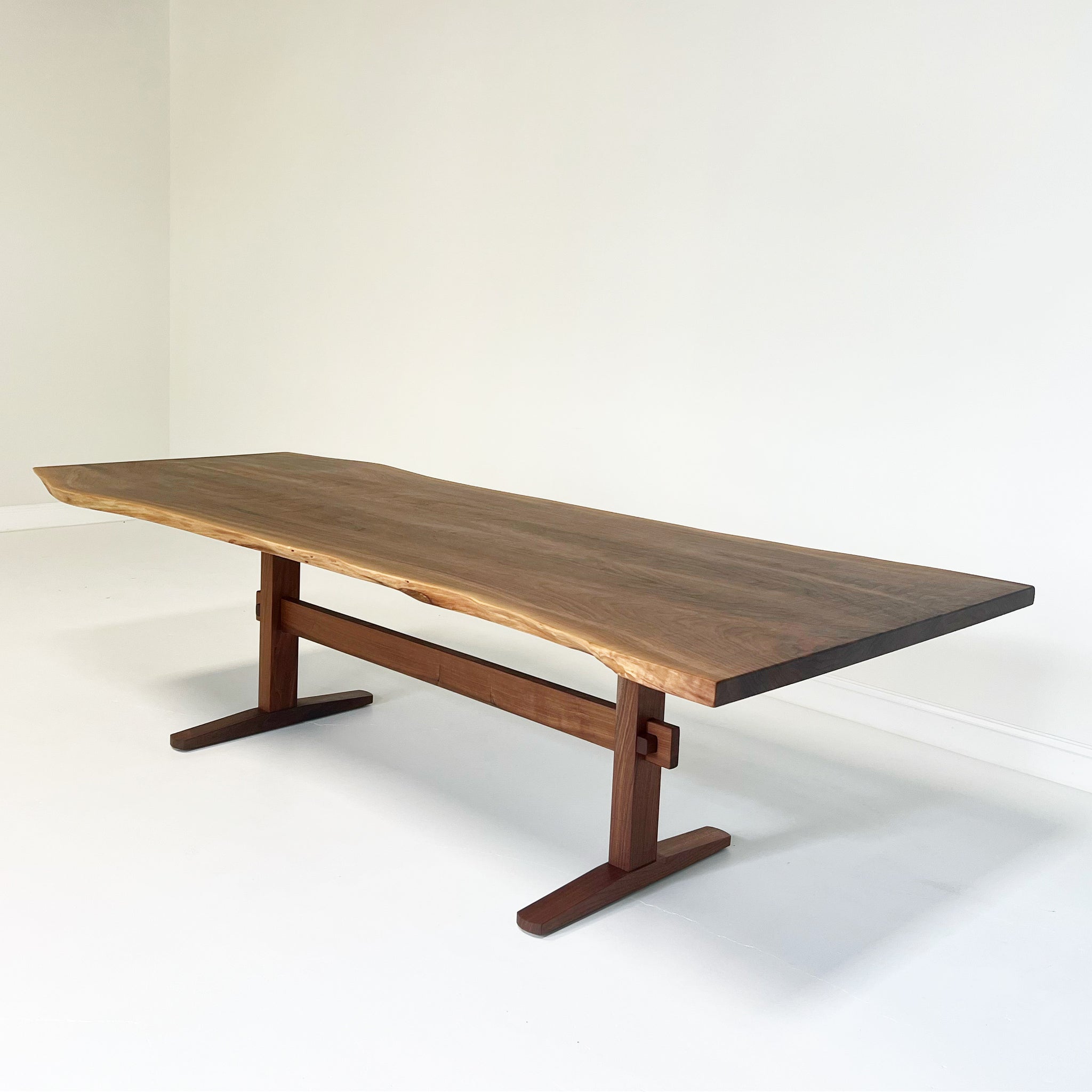 ON HOLD Walnut Trestle Dining Table
