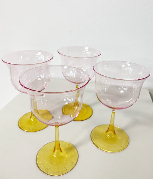 Cosimo Wine Glasses, Pink-Yellow, set of 4