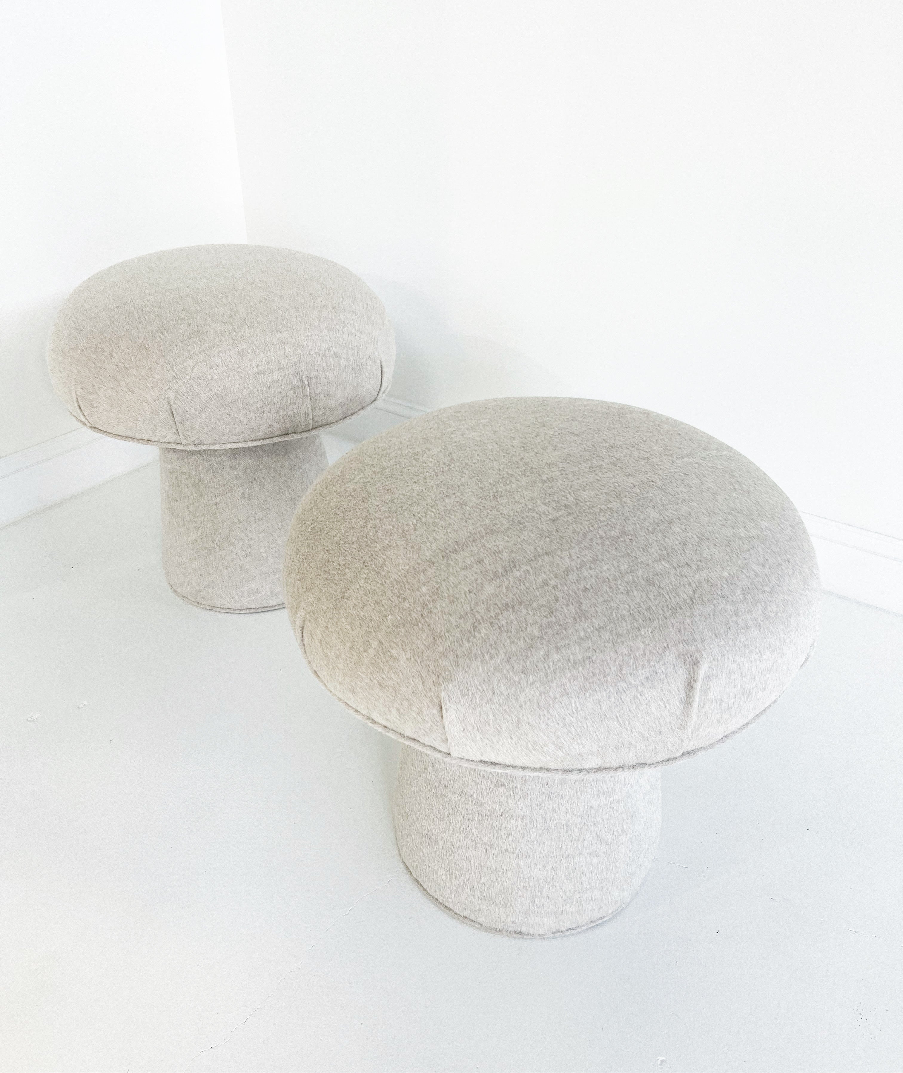The Forsyth Mushroom Pouf in Loro Piana 'Incas' Alpaca Wool