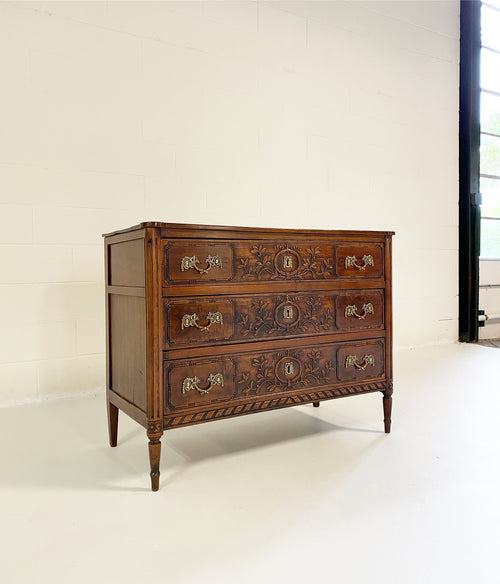 18th Century Continental Neoclassical Walnut Commode