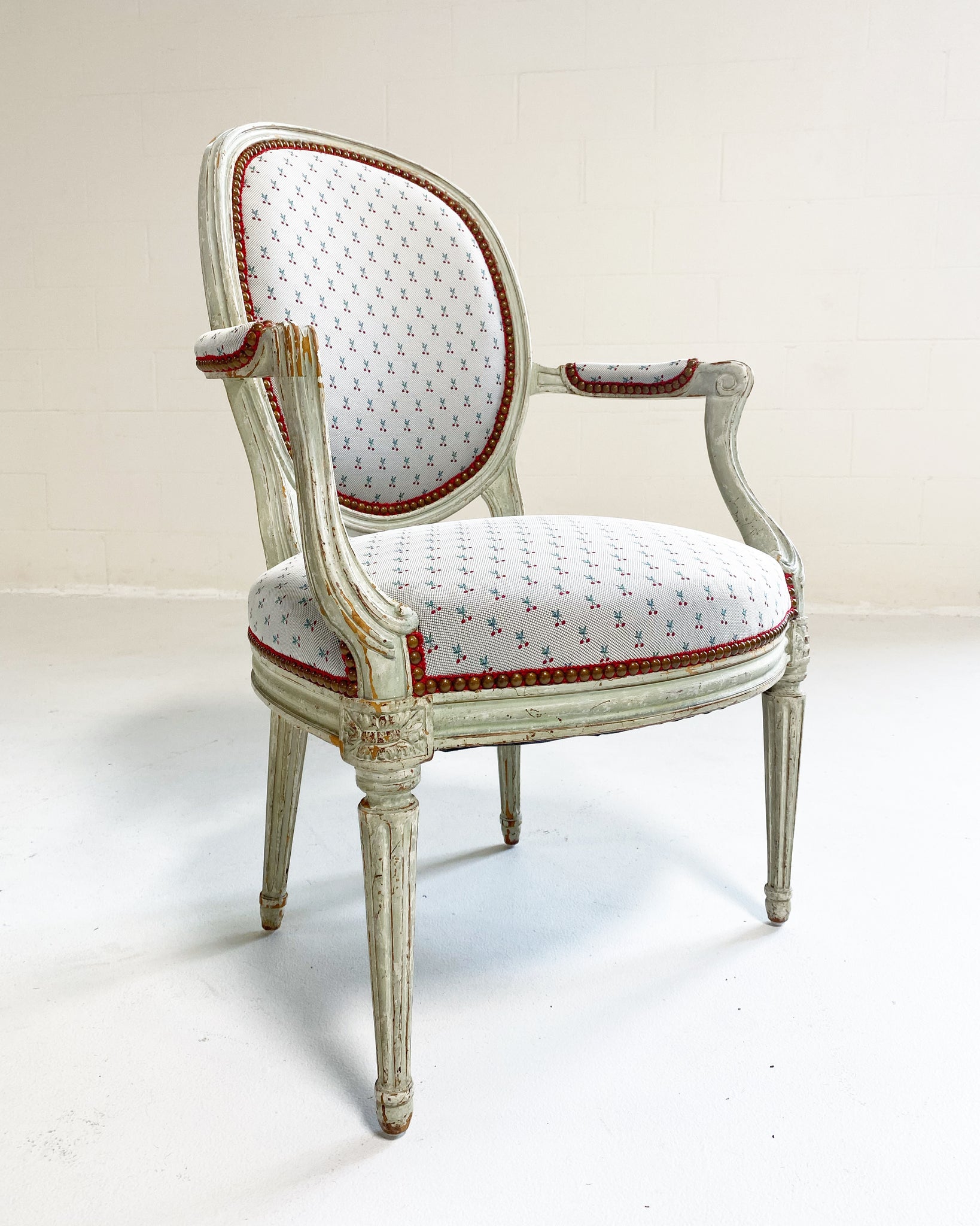 Louis XV Style Chairs in Dedar "Cherry Oh" Fabric