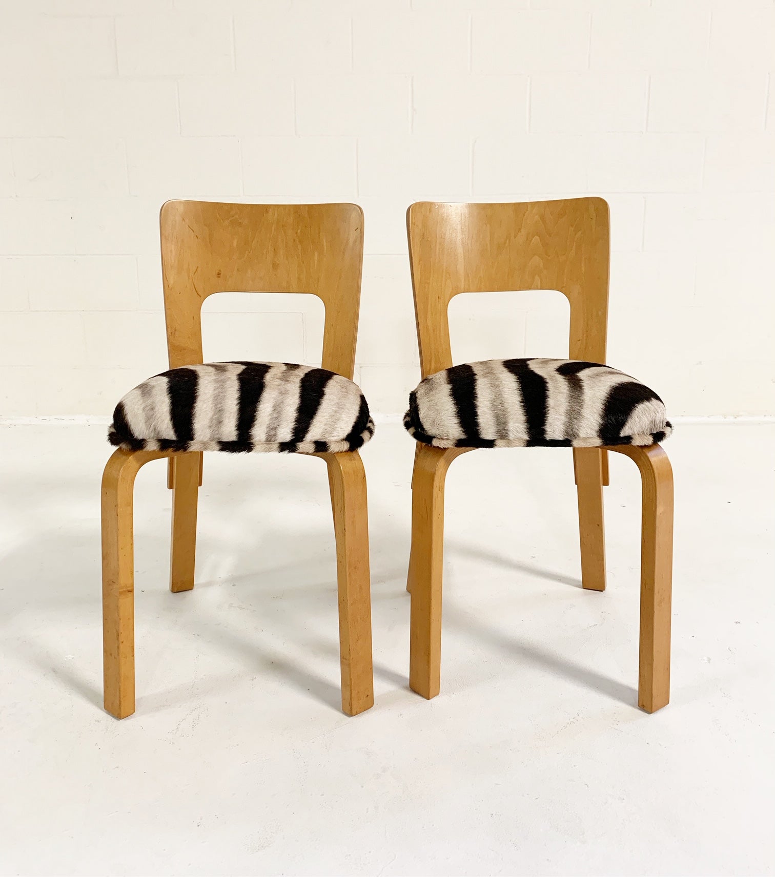 Model 66 Chairs in Zebra Hide, pair - FORSYTH
