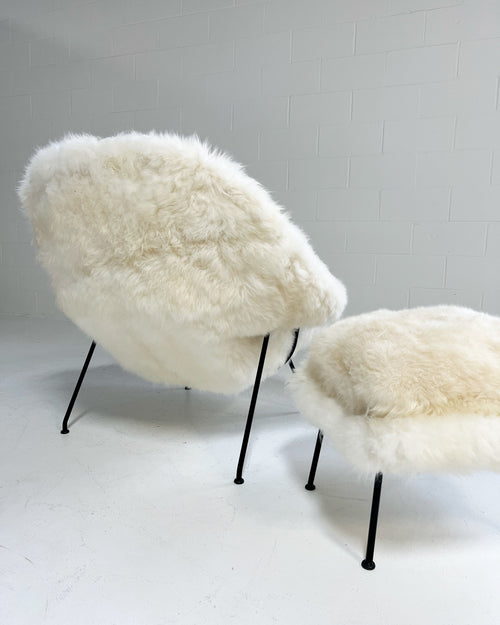 Bespoke Womb Chair and Ottoman in Natural Cashmere