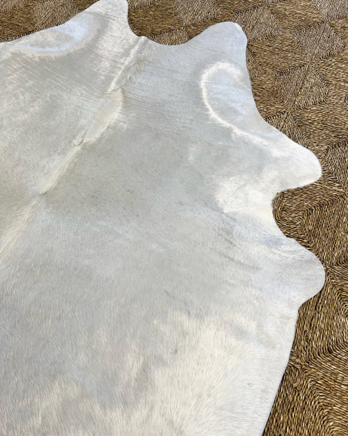 Brazilian Cowhide Rug, Ivory, No. 12