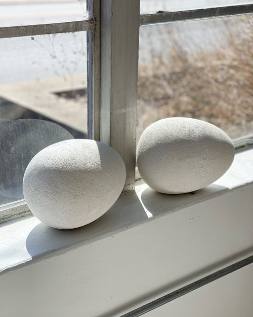 Large Limestone Egg Sculpture