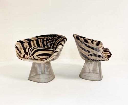 Lounge Chairs in Zebra Hide, pair - FORSYTH