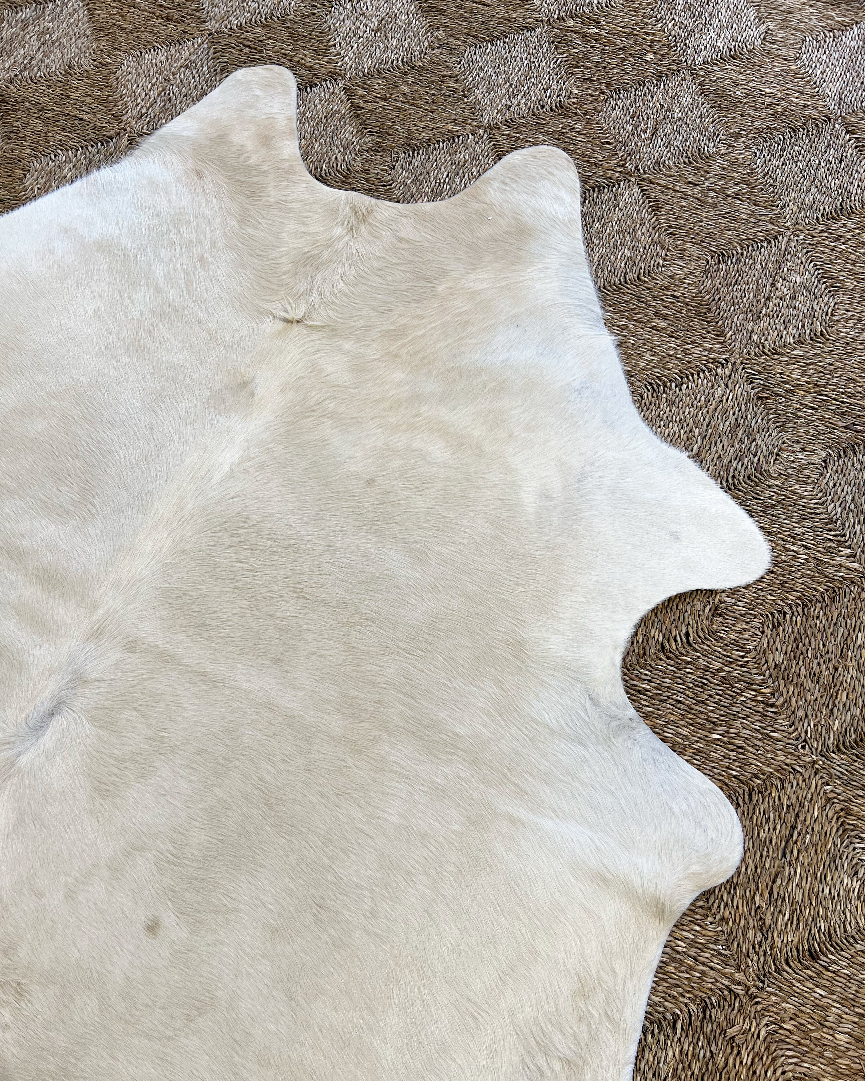 Brazilian Cowhide Rug, Ivory, No. 3
