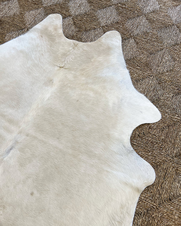 Brazilian Cowhide Rug, Ivory, No. 3