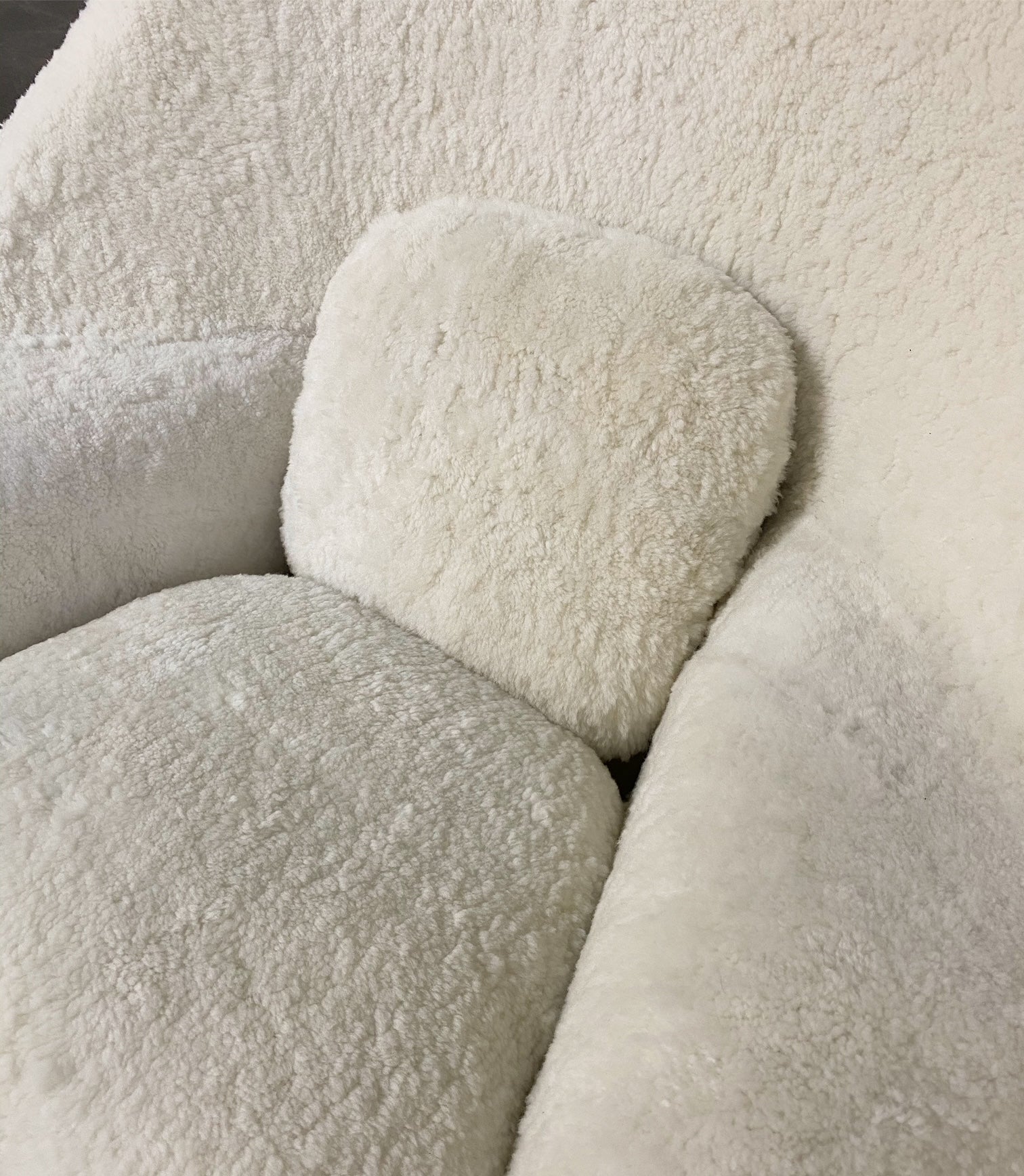 Bespoke Womb Chair and Ottoman in Australian Shearling