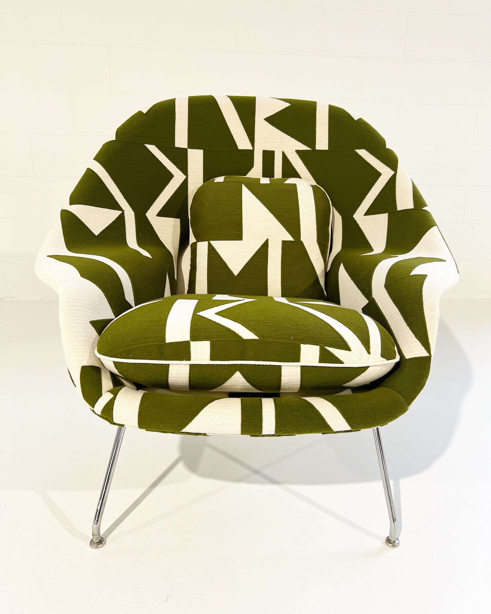 Bespoke Womb Chair and Ottoman in Pierre Frey 'Wokabi' Fabric