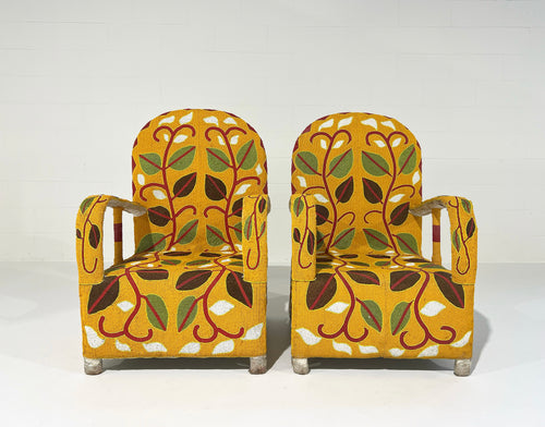 Vintage African Beaded Yoruba Chair - Multicolor