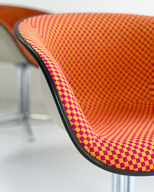 La Fonda Chairs in Alexander Girard Checker Fabric, Pair