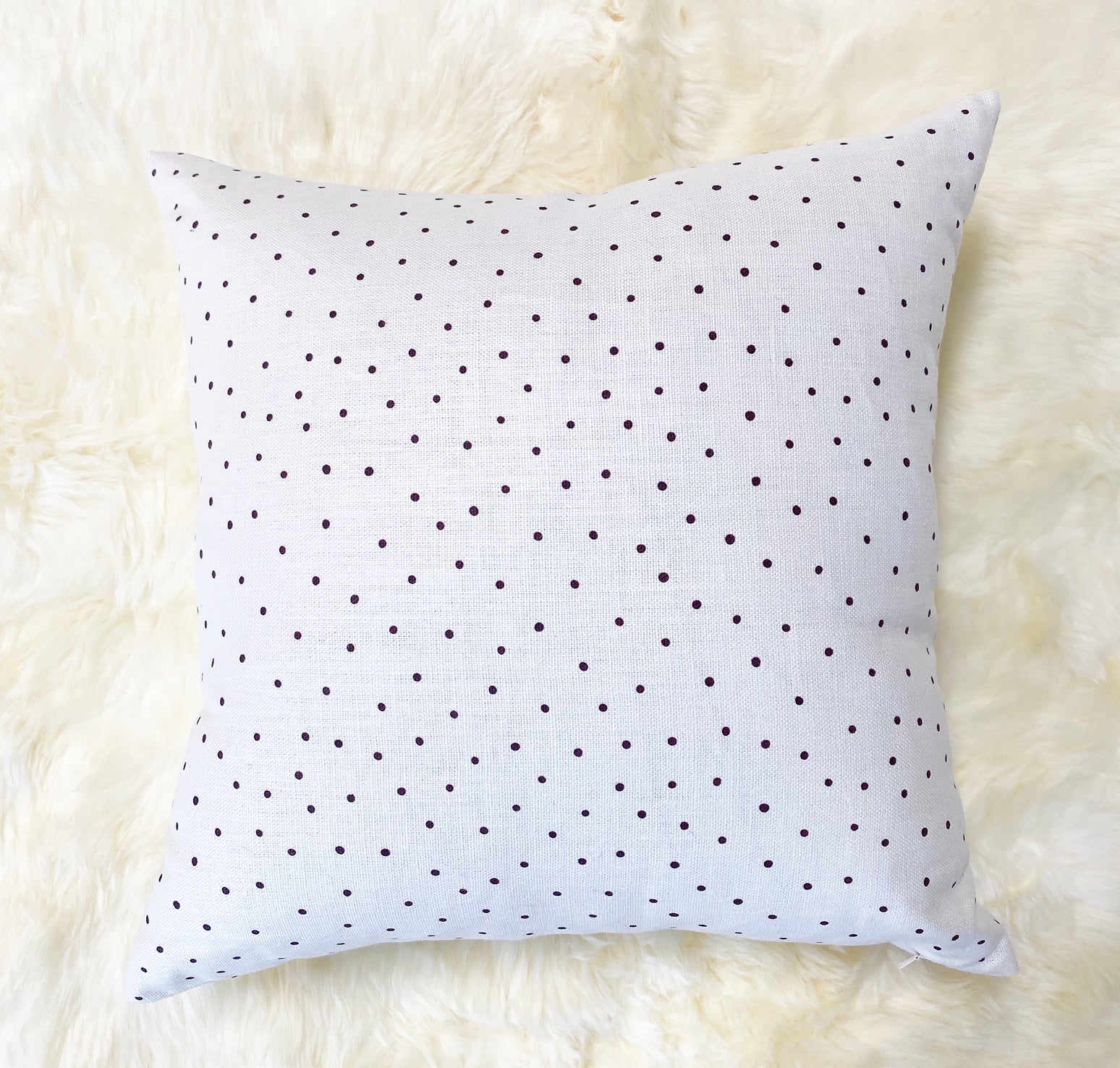 Rose Uniacke Burgundy Dots Linen Pillow, 20"