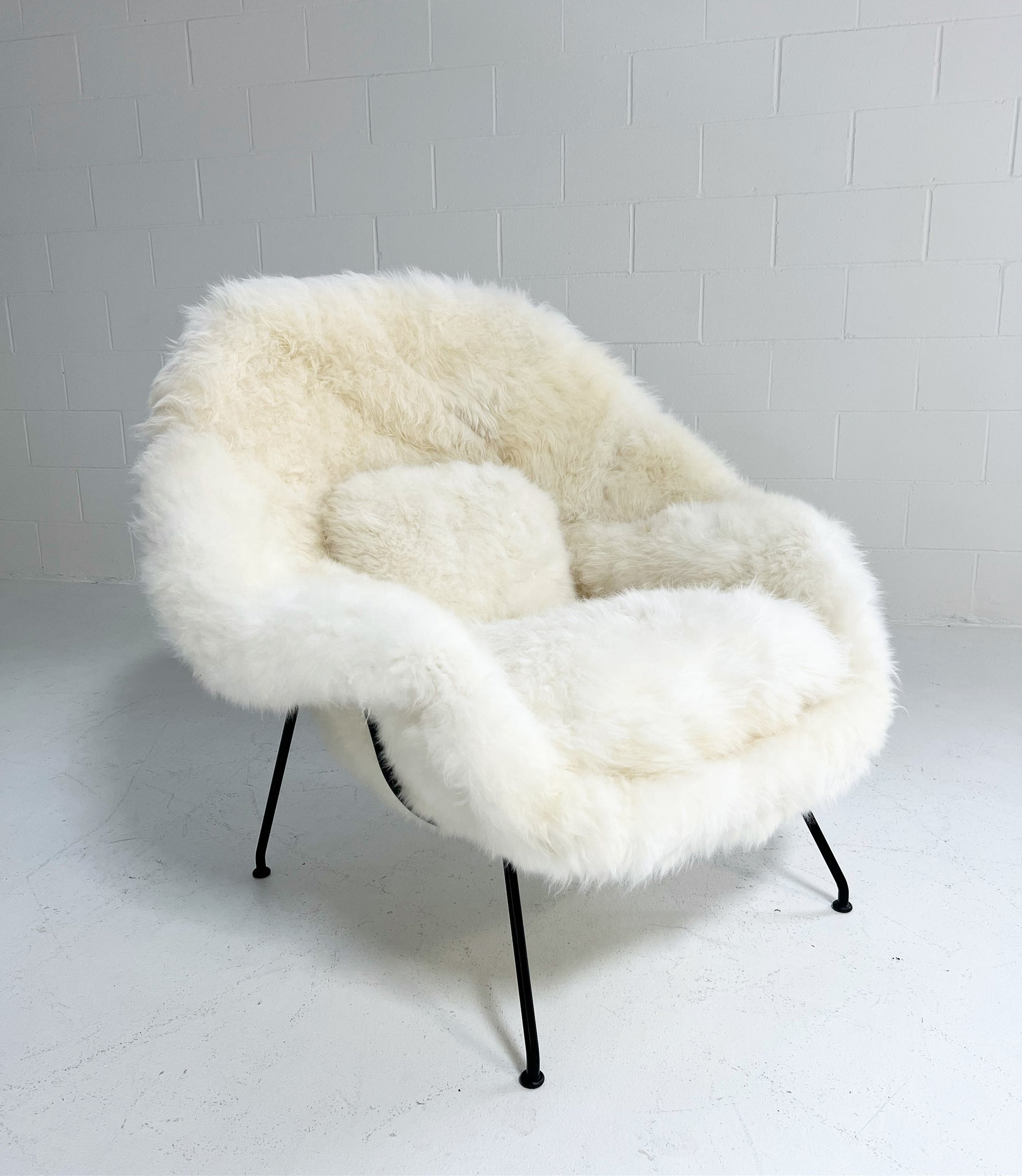 Bespoke Womb Chair and Ottoman in Natural Cashmere