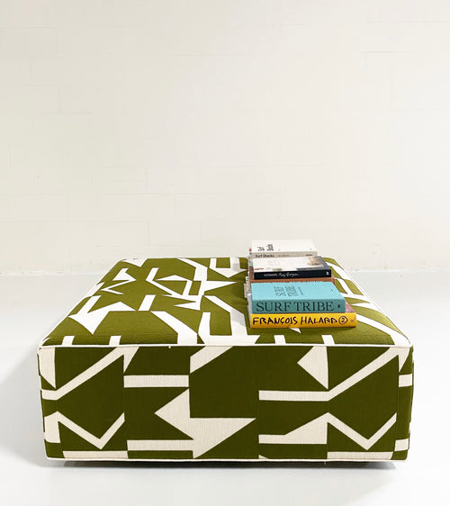 The Forsyth Ottoman in Pierre Frey Wokabi Fabric