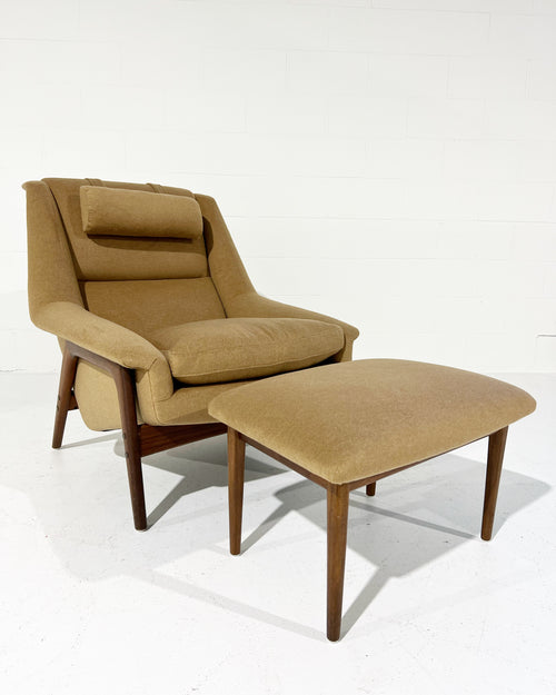 Profil Lounge Chair and Ottoman in Loro Piana Cashmere