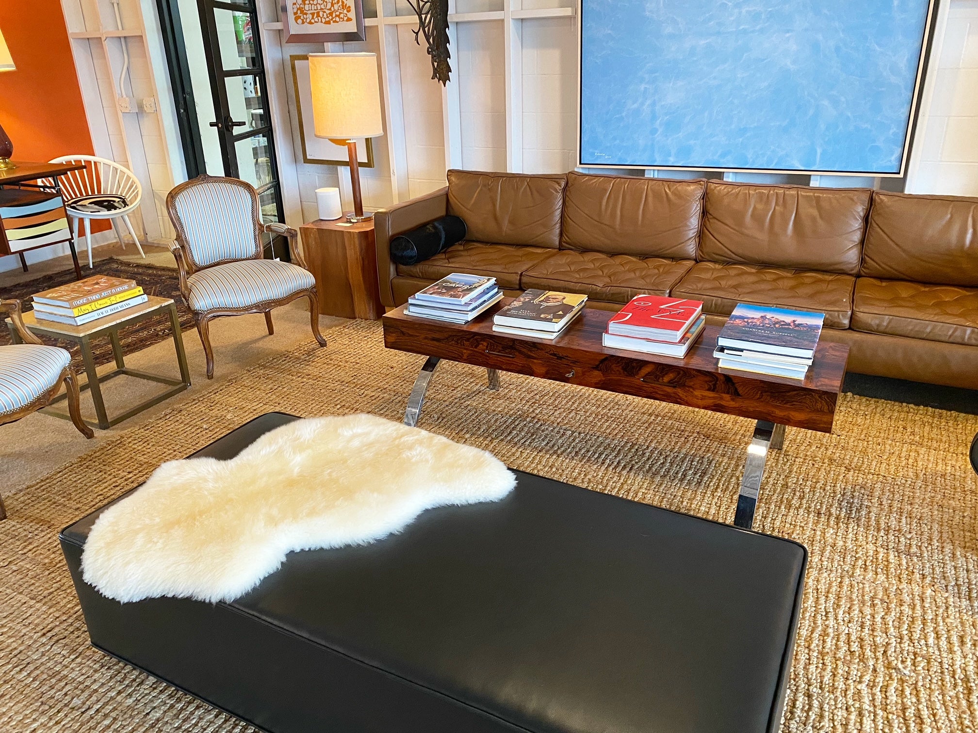 The Forsyth Large Ottoman in Leather