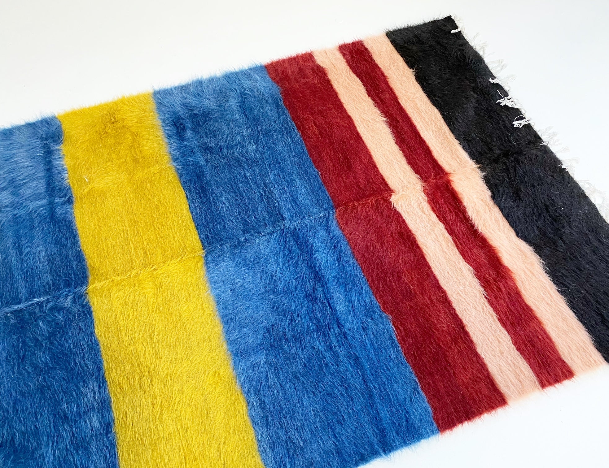 Stripe Mohair Rug - Blue
