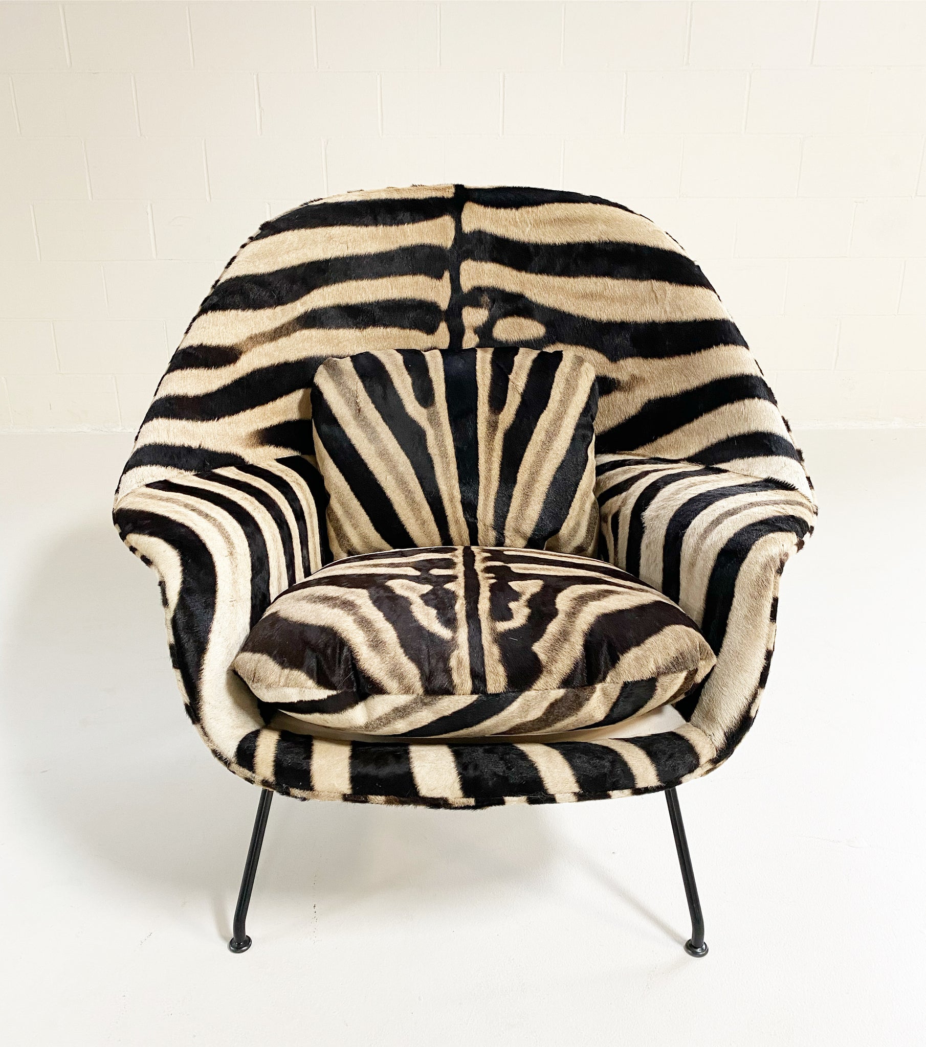 Bespoke Womb Chair and Ottoman in Zebra Hide