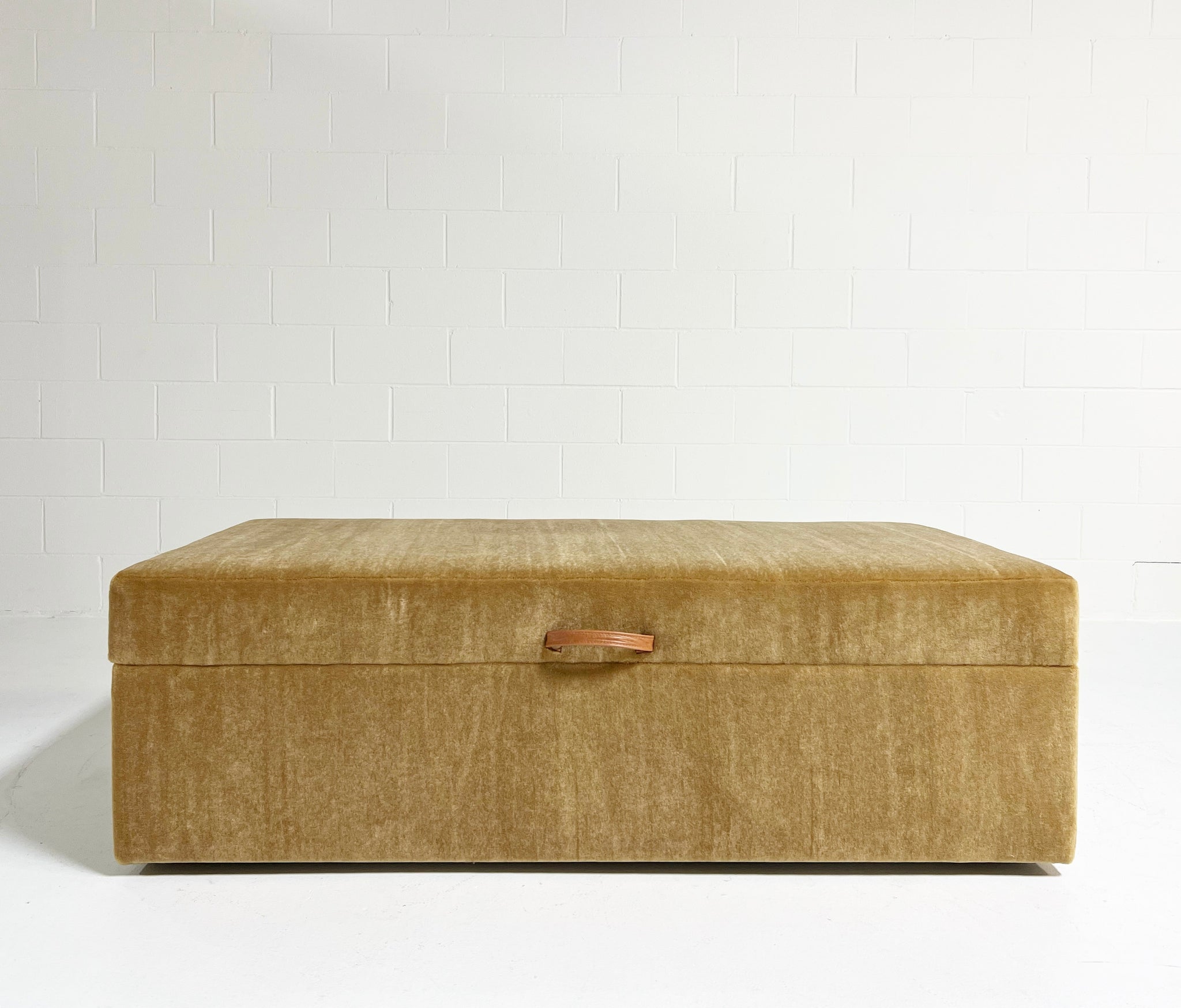 The Forsyth Storage Ottoman in Pierre Frey Teddy Mohair